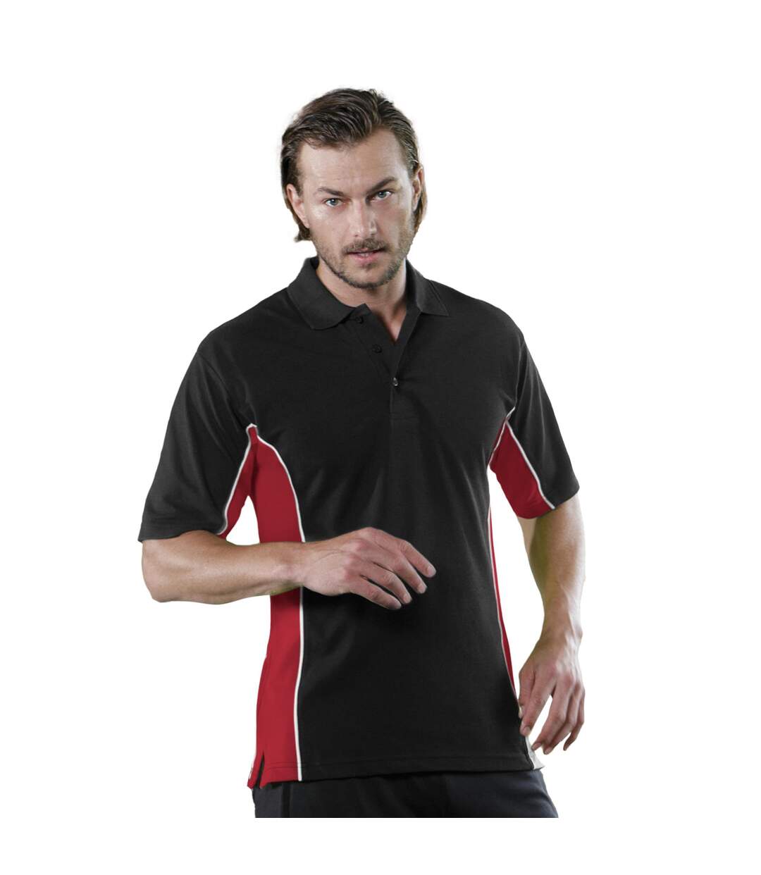 Polo À Manches Courtes Homme Noir Rouge Blanc GAMEGEAR-1