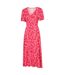 Womens/ladies Como Flowers Midi Dress Coral Mountain Warehouse-4