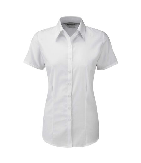 Russell Womens/ladies Herringbone Short Sleeve Work Shirt (White) - UTBC2742