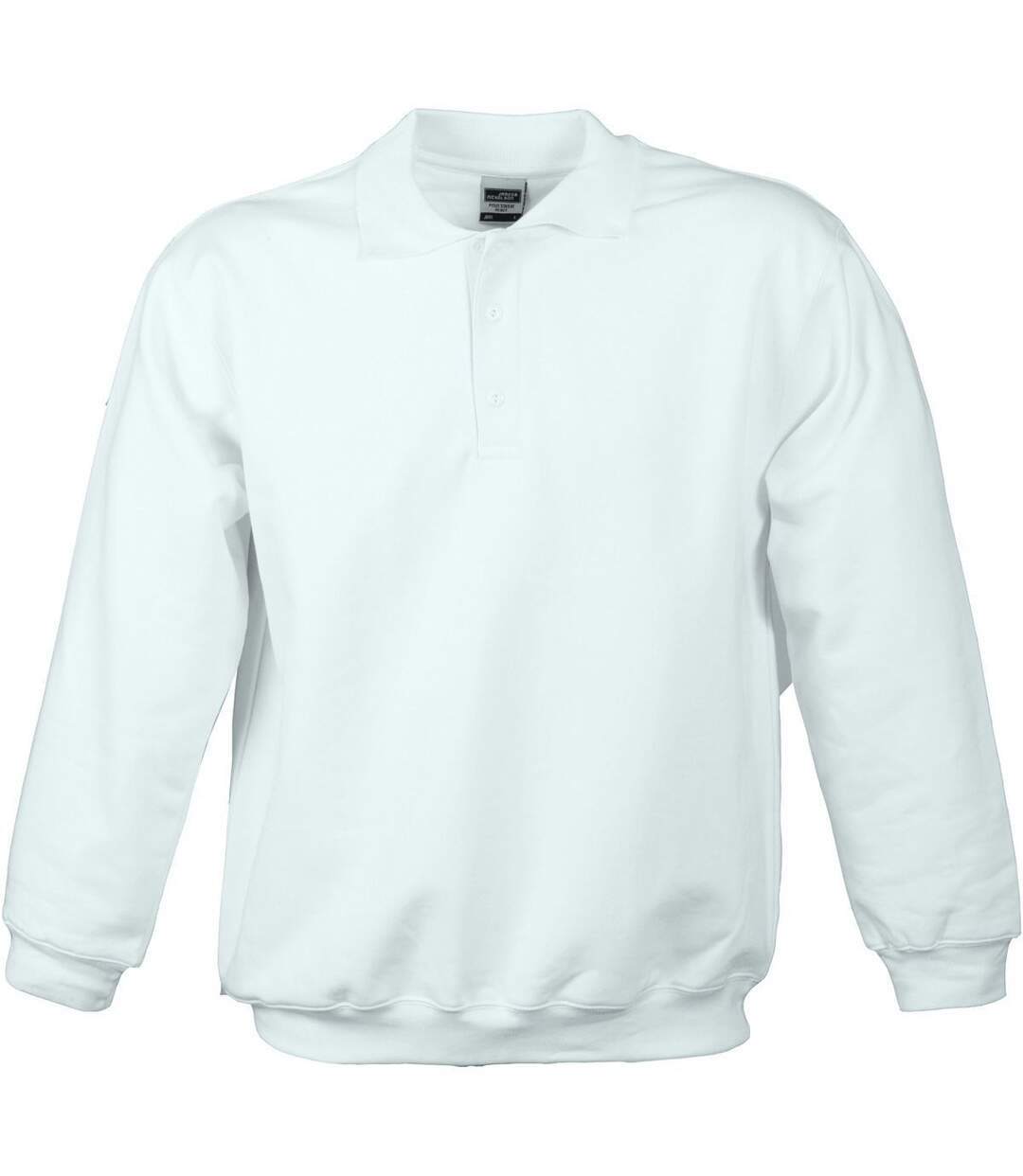 Sweat-shirt col polo - homme - JN041 - blanc