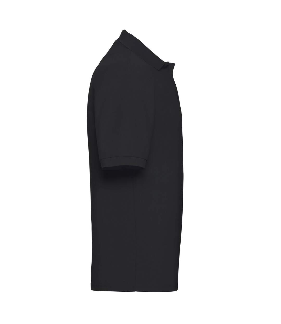 Mens Polycotton Pique Polo Shirt Black Russell-3