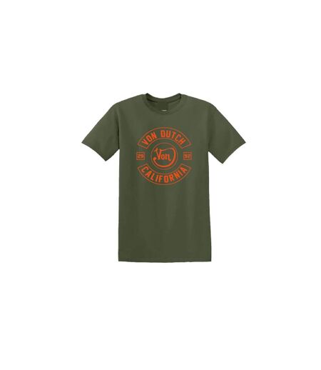 T-shirt col rond en coton homme avec Logo Log8 Kaki Vondutch
