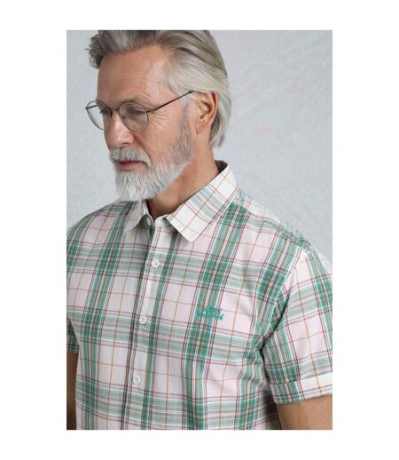 Mens judd checked organic cotton short-sleeved shirt viridis Weird Fish