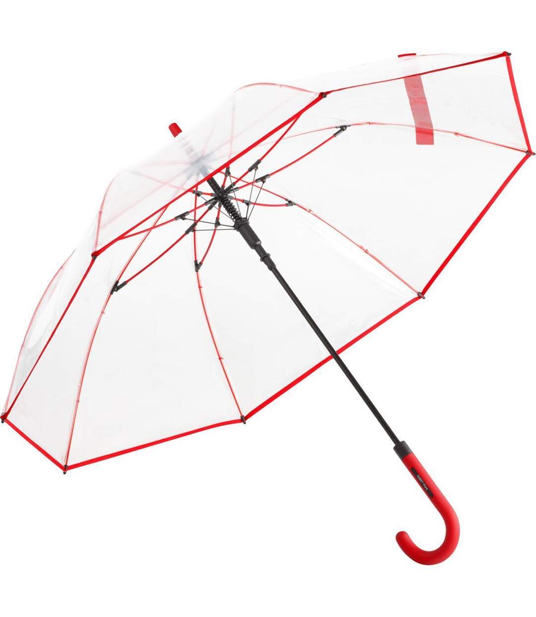 Parapluie canne transparent - FP7112 - bord rouge-1