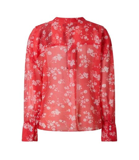 Blouse Manches Longues Motif/style Floral Alesndra Femme Rouge French Connection