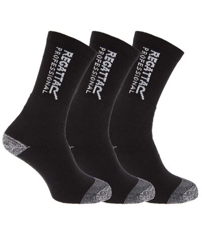 Regatta Mens Hardwearing Winter Work Socks (Pack Of 3) (Black) - UTRW1257