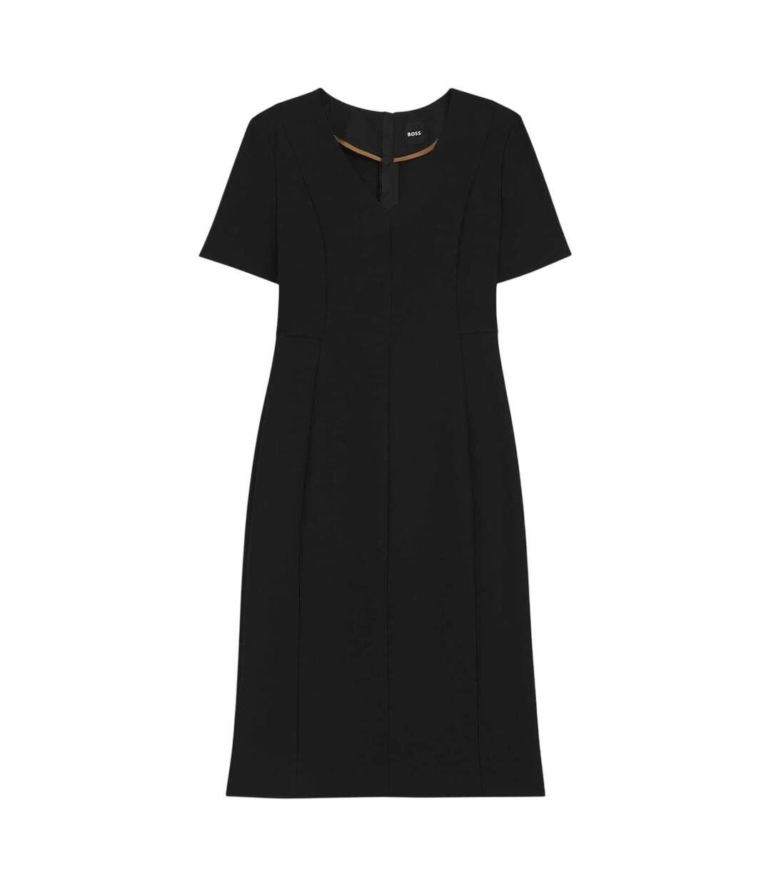 Robe Manches Courtes Motif/style Longueur Genoux Damaisa Femme Noir Boss-2