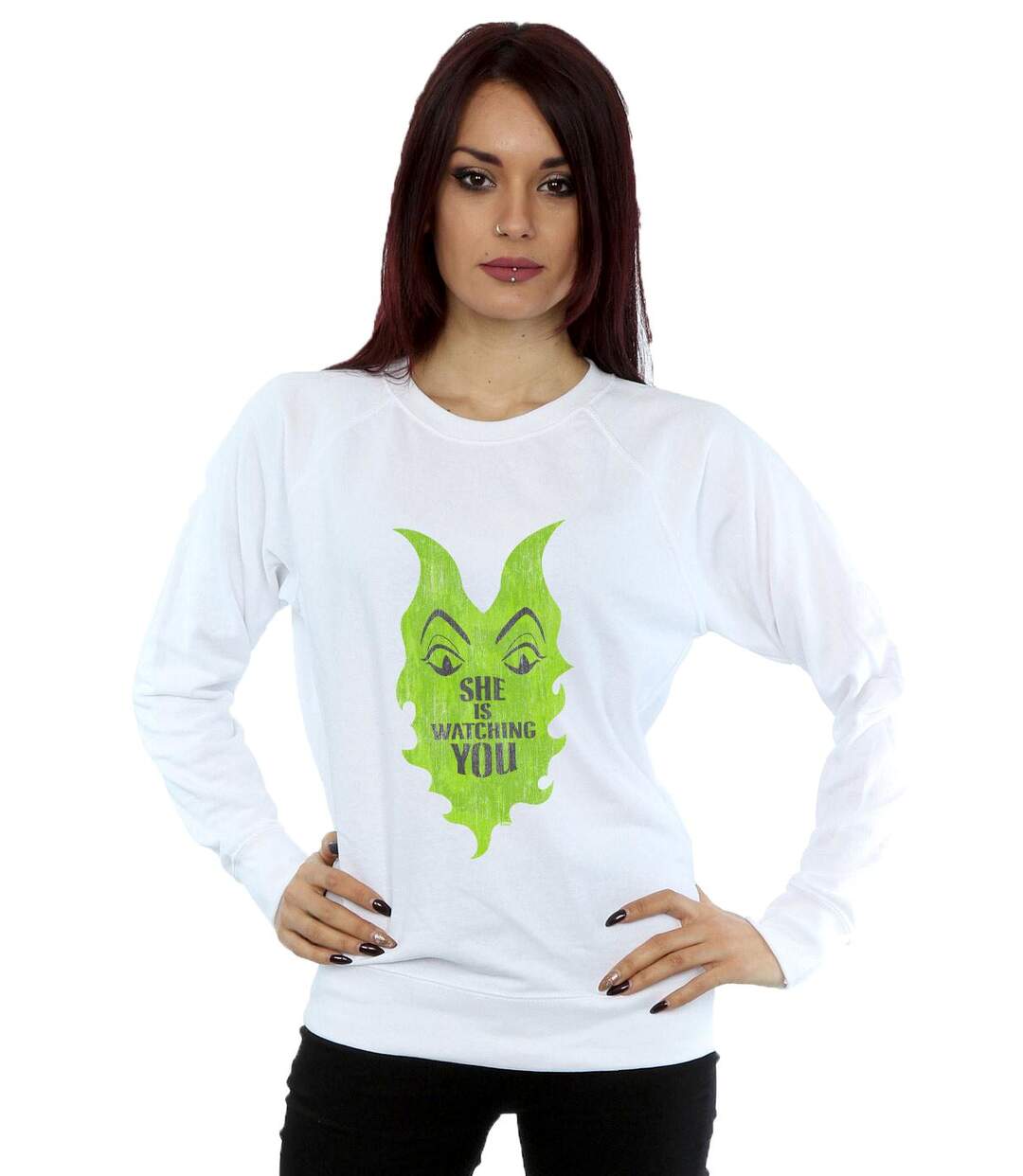 Disney Sweat Womens/Ladies The Descendants Maleficent She Is Watching (Blanc) - UTBI15504-2