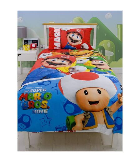 Super Mario Bros Jump Reversible Duvet Set (Multicolored) - UTAG2937