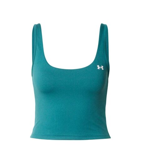 Womens/ladies Motion Performance Cropped Vest Top Green Under Armour