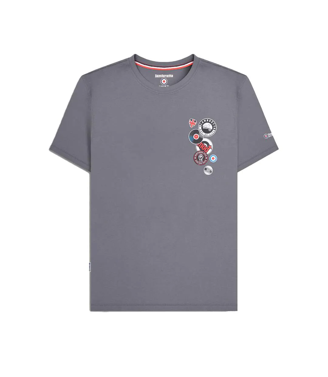 Mens Badge T-shirt Iron Lambretta-1