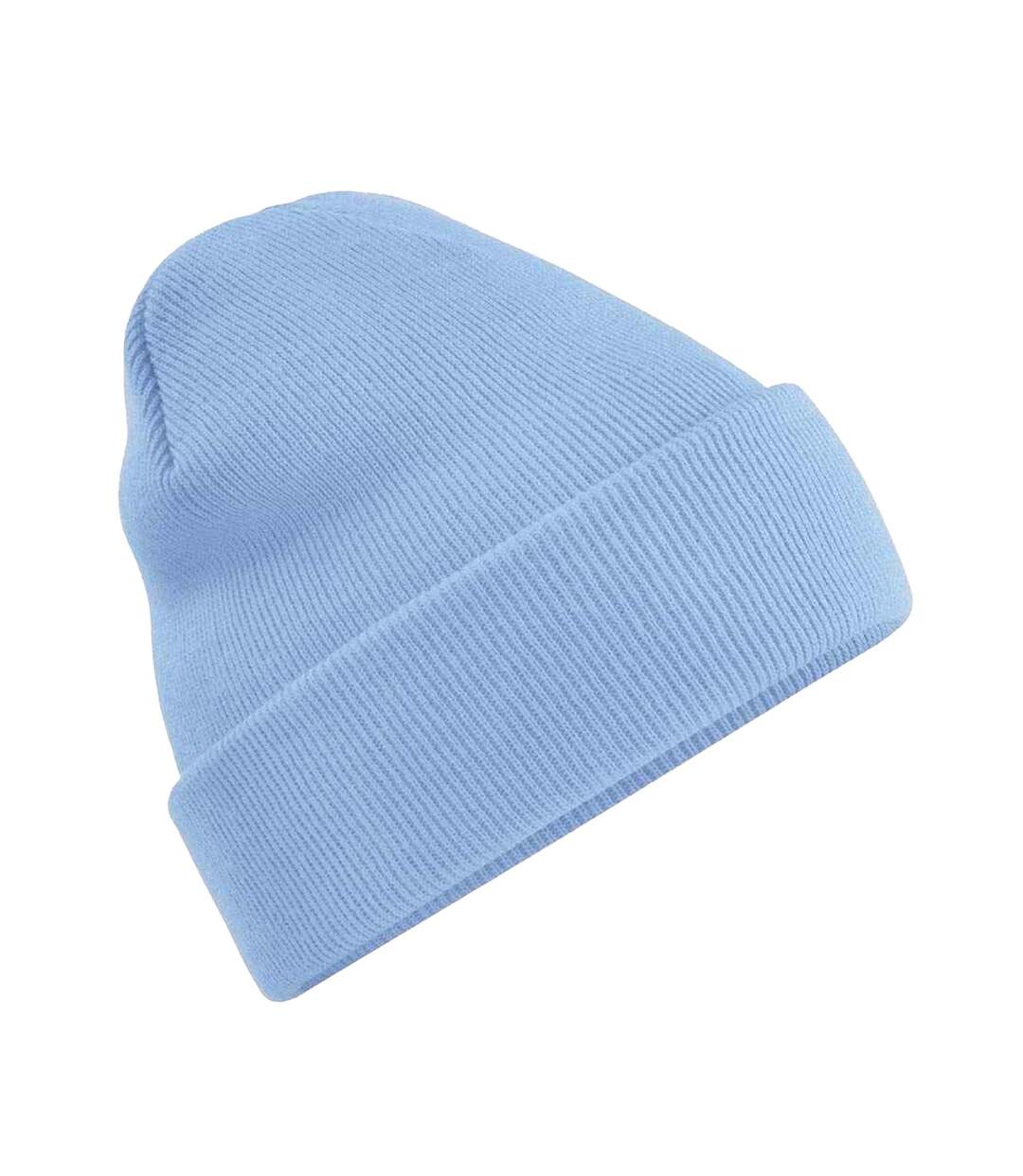 Bonnet À Manchettes Original Pour Adultes, Unisexe Bleu Ciel Beechfield-1