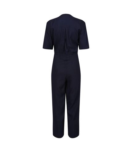 Regatta Womens/Ladies Streap Lightweight Button Front Short-Sleeved Jumpsuit (Navy) - UTRG9464
