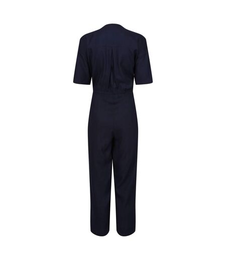 Regatta Womens/Ladies Streap Lightweight Button Front Short-Sleeved Jumpsuit (Navy) - UTRG9464