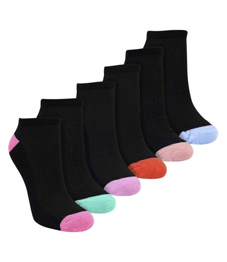 6 Pack Ladies Bamboo Trainer Socks Soft Breathable Heel Toe Design