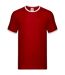 Mens ringer contrast t-shirt red/white Fruit of the Loom