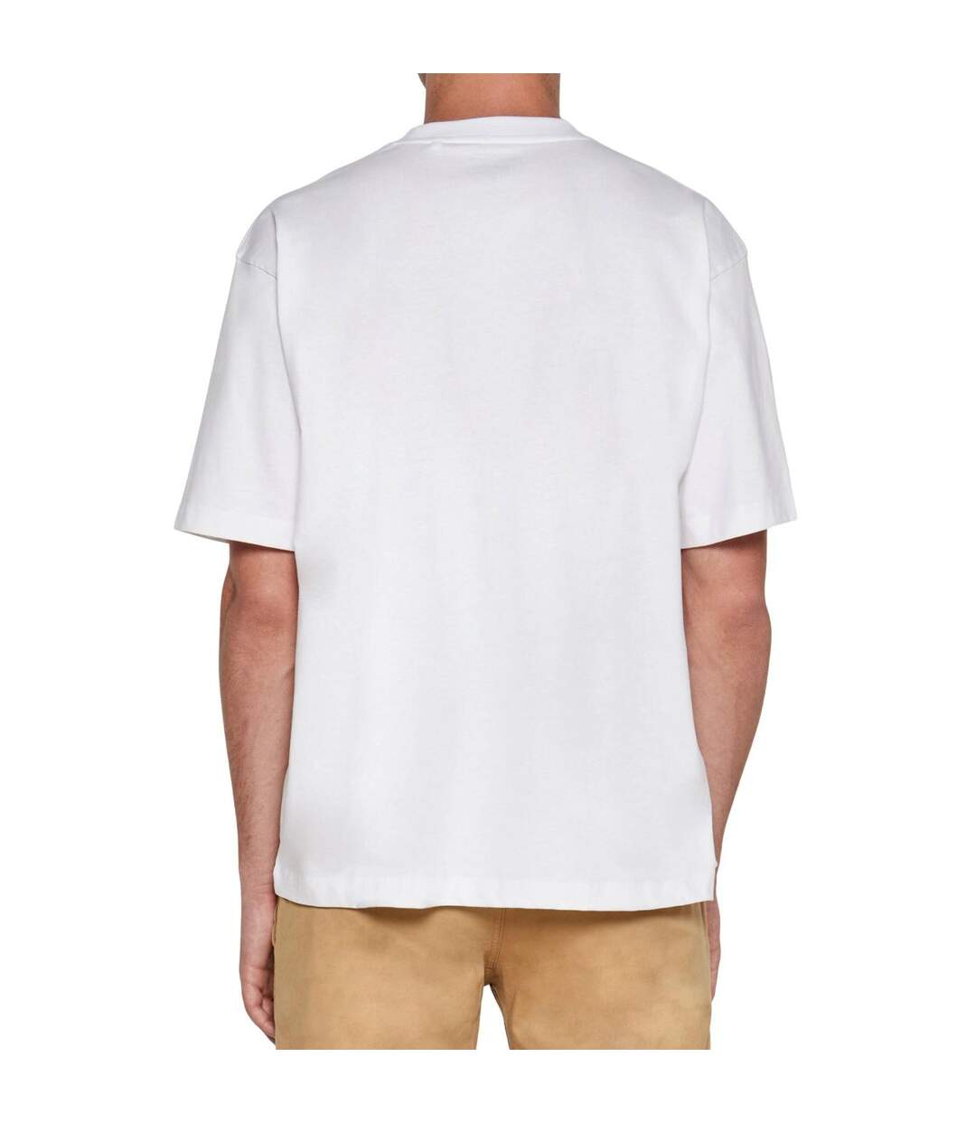 T-shirt Motif/style Logo Brodé Homme Blanc Guess-3