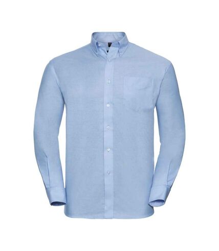 Russell Collection Mens Oxford Easy-Care Long-Sleeved Formal Shirt (Oxford Blue) - UTPC5835