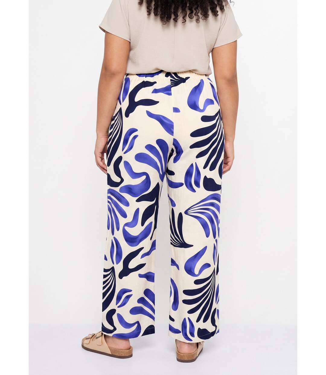 Pantalon large imprimé abstrait-2