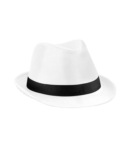 Fedora Unisexe Pour Adultes Blanc Noir Beechfield