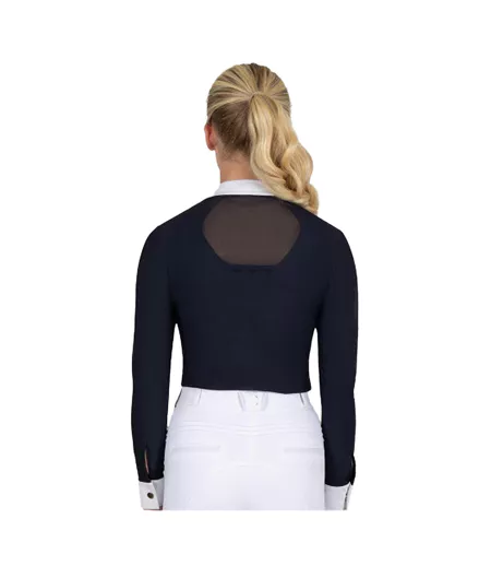 Womens/ladies Larkhall Diamante Show Shirt Navy Coldstream