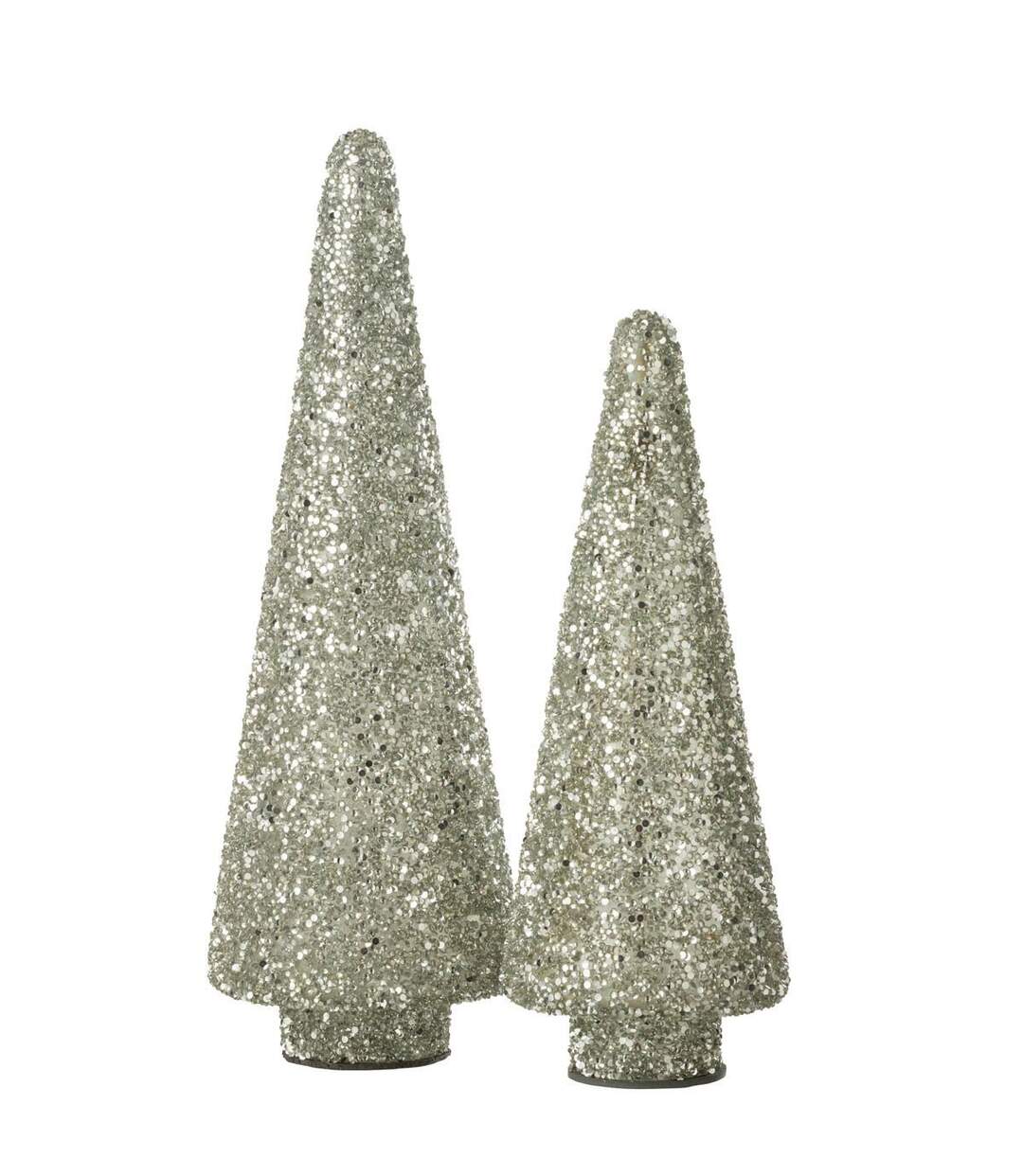 Sapin de Noël Déco à Paillettes Ethel 32cm Argent-2