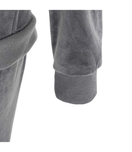 Womens/ladies Velour Tracksuit Set Grey Miso