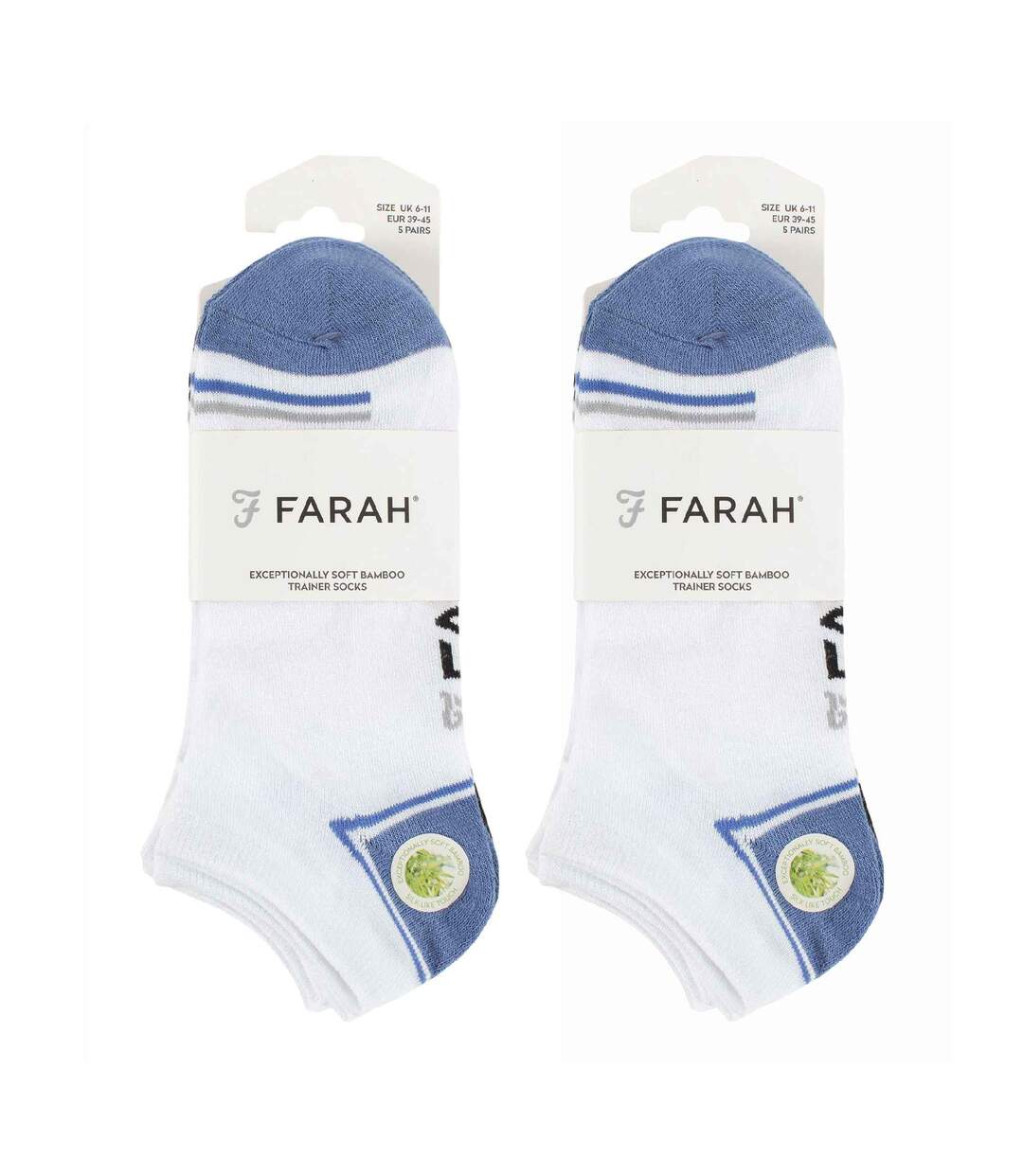 Farah - 10 Paires Chaussettes Bambou Hommes Socquettes Rayées-2