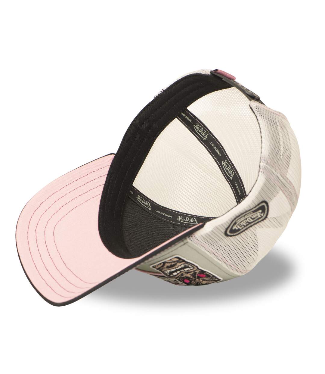Casquette trucker avec filet et devant imprimé avec écussons Patches Vondutch-5