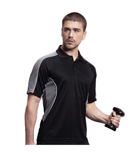 Polo À Manches Courtes Cooltex Active Pour Homme Noir Gris GAMEGEAR