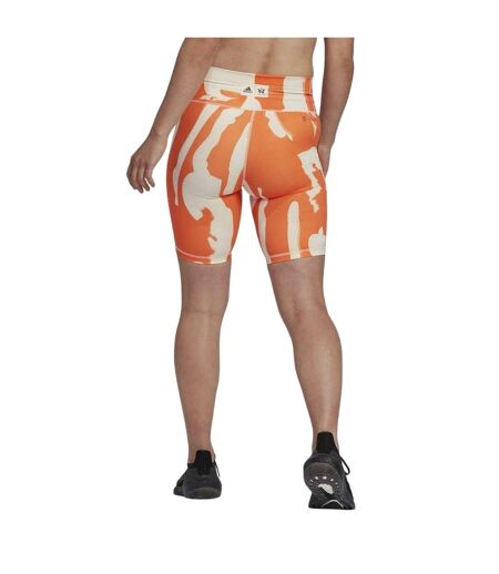 Womens/ladies Thebe Magugu Striped Cycling Shorts Orange Beige Adidas