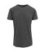 Build Your Brand Mens Shaped Long Short Sleeve T-Shirt (Charcoal)