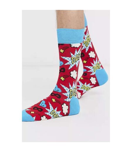 Comic Pattern Cotton Blend Dad Socks for Men & Women