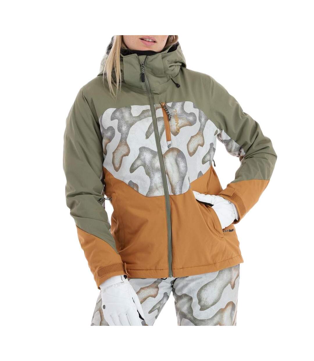 Manteau orange/kaki femme o'neill carbonite-1