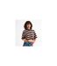 Womens/ladies Seth Striped Crop T-shirt Chocolate WRSTBHVR-1