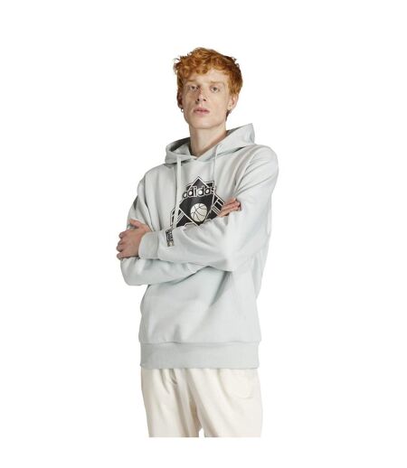 Sweat à capuche homme argenté Adidas