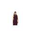 Womens/ladies Cut Out Satin Sleeveless Maxi Dress Burgundy Off White-1