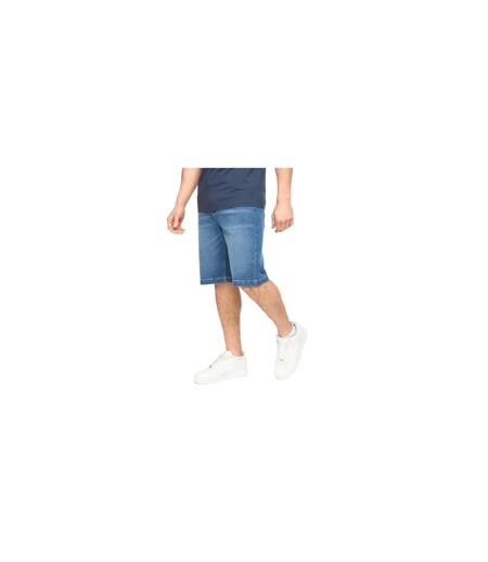 Mens Kamaline Denim Shorts Mid Wash Crosshatch