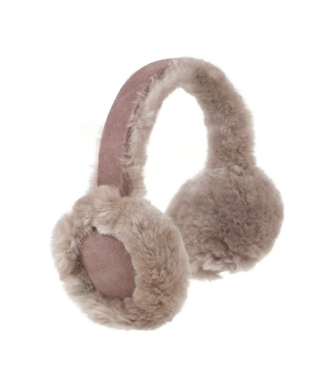 Womens/ladies luxury sheepskin earmuffs one size truffle brown Eastern Counties Leather-1