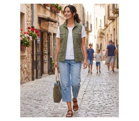 Gilet sans manches femme MAYFLOWER MITSY1 : le confort d'un coton ajustable au quotidien