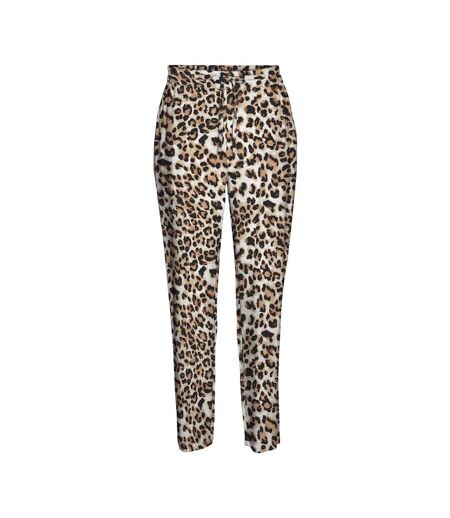 Pantalon fluide léopard noir/beige femme vero moda easy joy