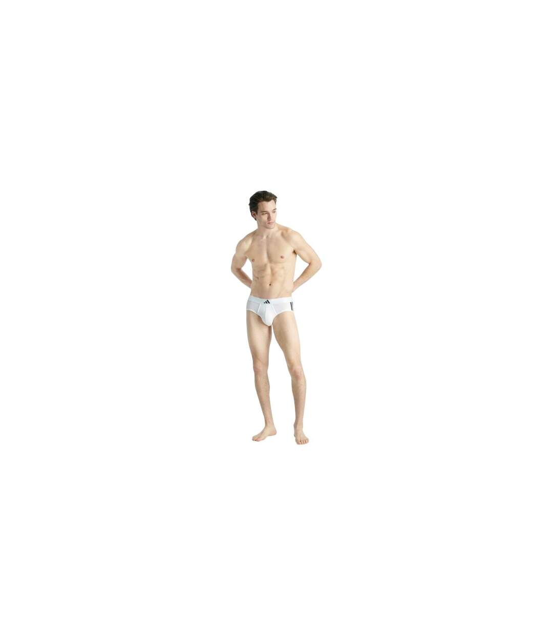 Pack Of 2  Mens Plain Briefs  White Black Adidas-1