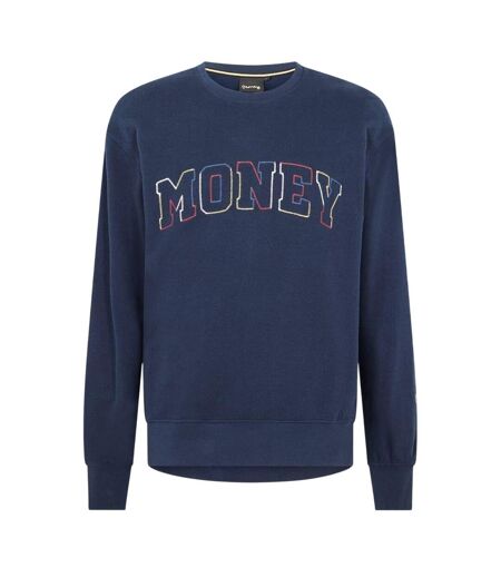 Mens Embroidered Logo Sweatshirt Navy Money