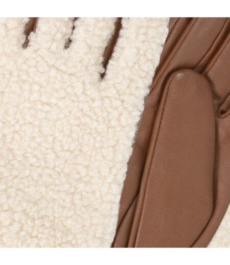 Isotoner Gants femme tactiles en cuir d'agneau pleine fleur - doublés chaud