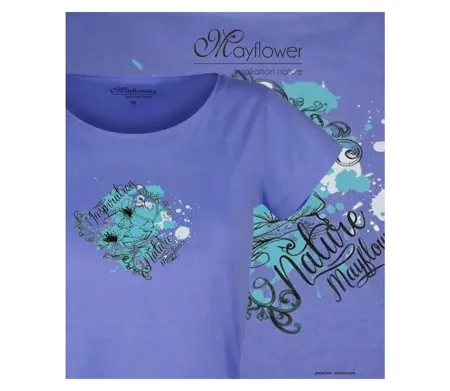 Tee-shirt femme MAYFLOWER DANIELE3 bleu lavande : le confort d'une coupe large