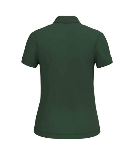 Womens/ladies Pique Polo Shirt Forest Green Native Spirit