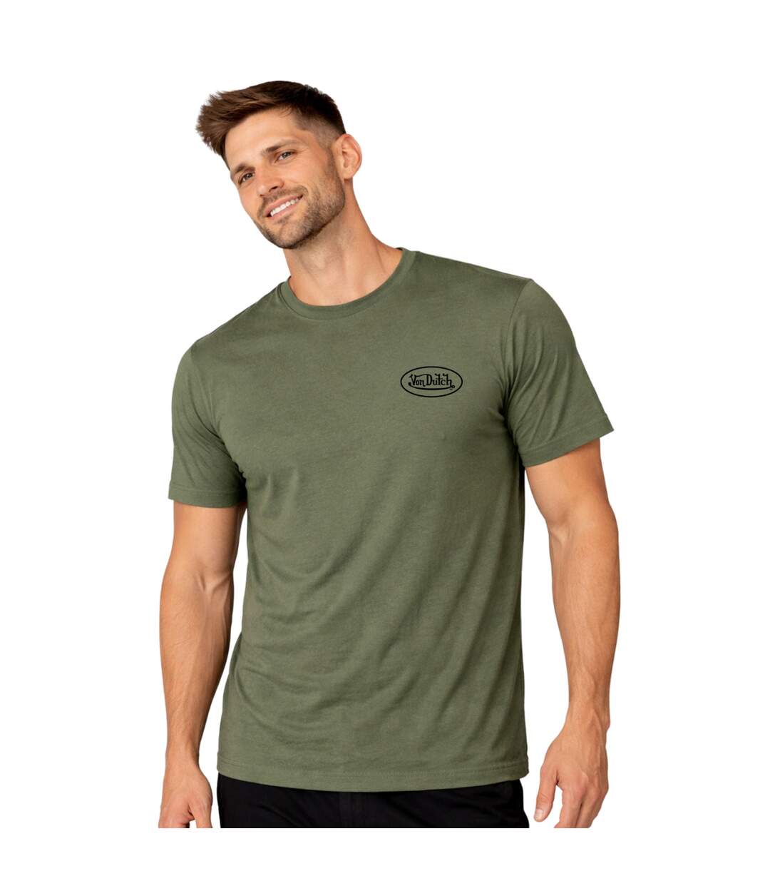 T-shirt homme col rond en jersey 140grm imprimé devant Log4 Vondutch-1