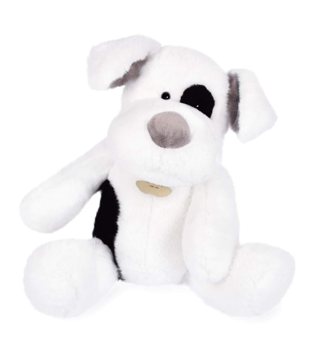 Peluche chien polyester collection NOOPY blanc/noir-1
