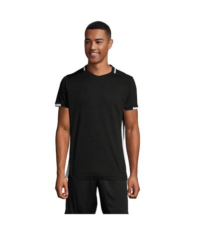 SOLS Mens Classico Contrast Short Sleeve Football T-Shirt (Black/White) - UTPC2787
