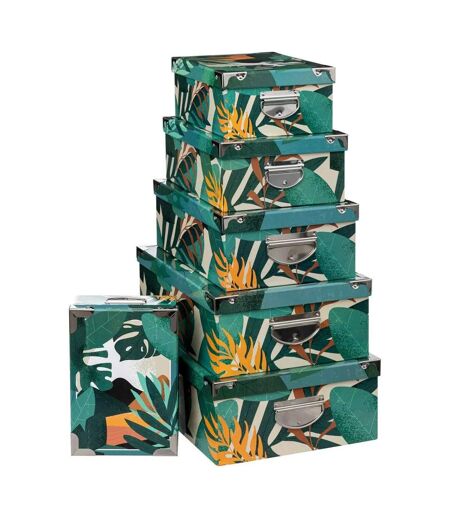 Lot de 6 Boîtes de Rangement Tropic 48cm Vert